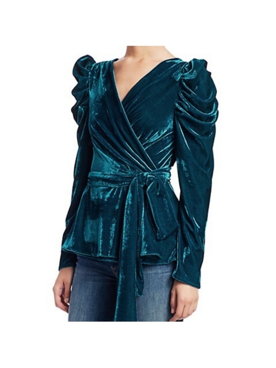 PatBO Tops - PatBO BLUE VELVET TOP